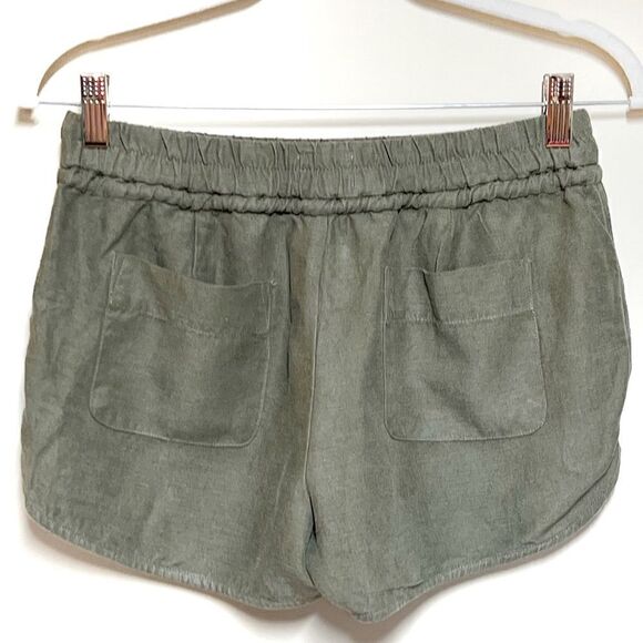 Aritzia Wilfred Habitus Lyocell Linen Blend Shorts Green Sz XS - Picture 4 of 8